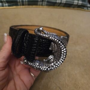 Brighton Black Vintage Leather Belt 35 Inches Cowgirl.. Glam
